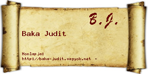 Baka Judit névjegykártya